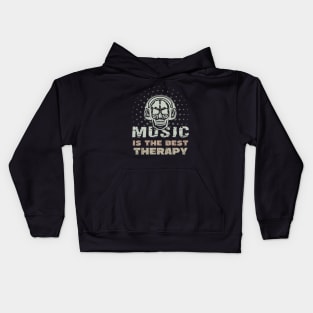 Music is the Best Therapy Kids Hoodie